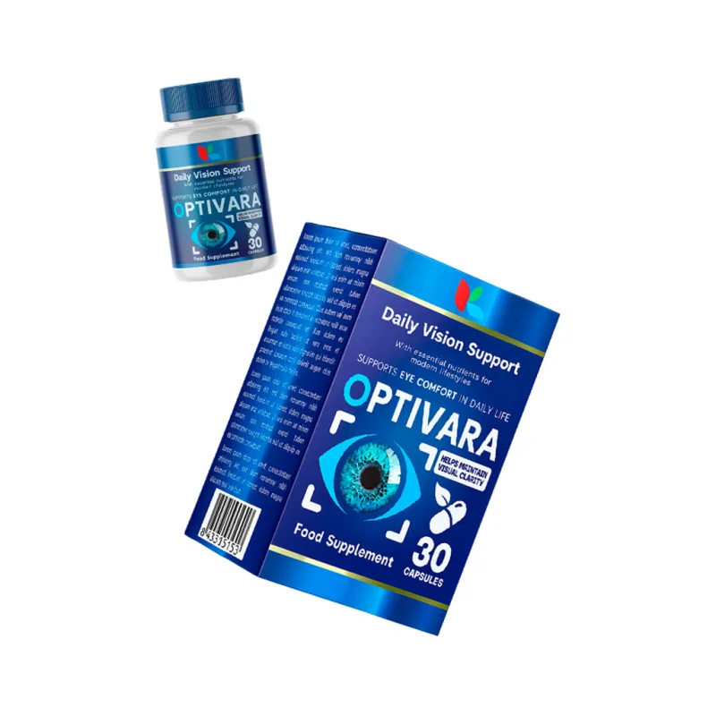 Optivara bottle and carton together, one full pack